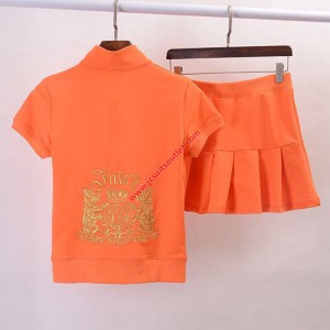 Juicy Couture Juicy Emblem Velour Tracksuit 3220 2pcs Women Suits Orange