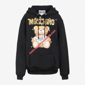 Moschino Christmas Teddy Womens Long Sleeves Sweatshirt Black