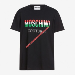 Moschino Italian Logo Womens Short Sleeves T-Shirt Black