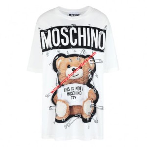 Moschino Safety Pin Teddy Womens Short Sleeves T-Shirt White