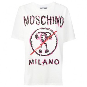 Moschino Scribble Question Womens Short Sleeves T-Shirt White