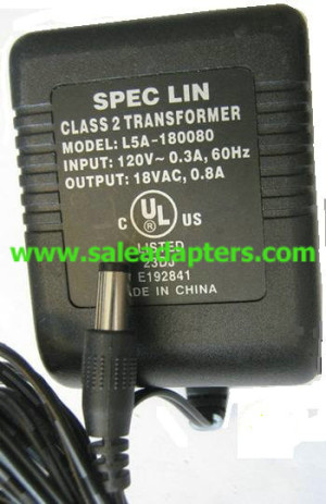 http://saleadapters.com/spec-lin-l5a180080-ac-adapter-18vac-08a-class-2-transformer-p-3561.html
 ...