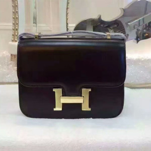 Hermes Constance Bag Box Leather Gold Hardware In Black