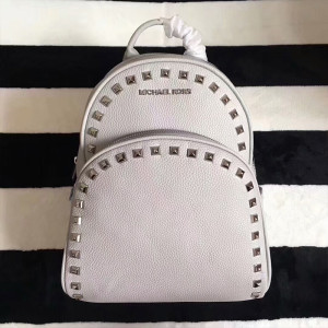 MICHAEL Michael Kors Abbey Studded Leather Backpack White