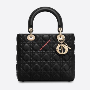 Lady Dior Lambskin Bag Black