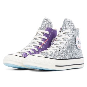 Converse Shoes Chuck 70 x Chiara Ferragni Glitter Canvas High Top Purple