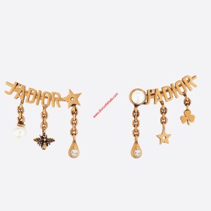 J’Adior Drop Charms Asymmetric Earrings Gold