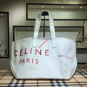 Celine Made In Tote Canvas White Outlet Celine Cheap Sale Store