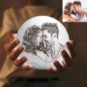 16 Color Personalized Custom 3D Printing Photo Moon Light Lamp,Gift To Witness Your Love – ...