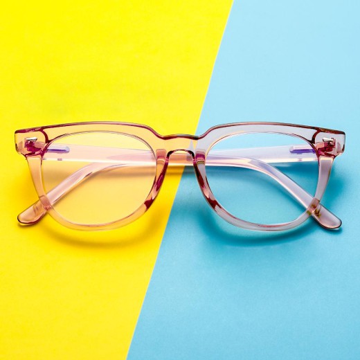 Anti Blue Light Glasses Women/Men Pink Crystal – EyeWearShop