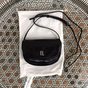 Balenciaga B XS Crossbody Bag Grained Nappa Calfskin In Black Outlet Balenciaga Cheap Sale Store