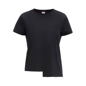 Loewe Asymmetric Anagram T-shirt Black Outlet Loewe Cheap Sale Store