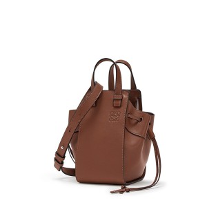 Loewe Mini Hammock Drawstring Bag Nappa Calf In Brown Outlet Loewe Cheap Sale Store