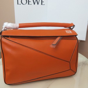 Loewe Puzzle Bag Classic Calf In Orange Outlet Loewe Cheap Sale Store