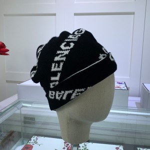 Balenciaga Logo Knit Hat In Black Outlet Balenciaga Cheap Sale Store
