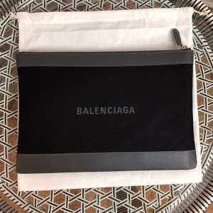 Balenciaga Navy Medium Pouch In Black Outlet Balenciaga Cheap Sale Store
