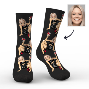Christmas Gifts Men’s Custom Face on Sexy Girl Body Socks | Get Photo Blanket