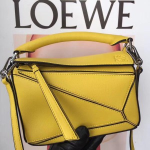 Loewe Puzzle Mini Bag Classic Calf In Yellow Outlet Loewe Cheap Sale Store