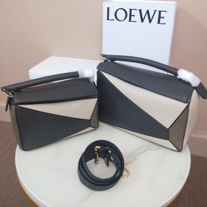 Loewe Puzzle Patchwork Bag Calfskin Grey Outlet Loewe Cheap Sale Store