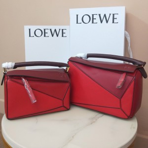 Loewe Puzzle Patchwork Bag Calfskin Red Outlet Loewe Cheap Sale Store