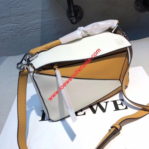 Loewe Puzzle Patchwork Bag Calfskin White Outlet Loewe Cheap Sale Store