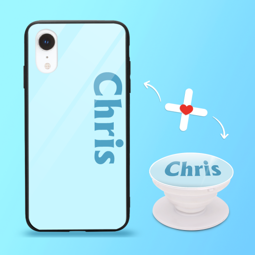 Custom iPhone Case & Grip With Name Baby Blue Text iPhone Case – GetCustomPhoneCase