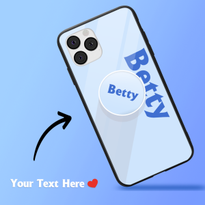 Custom iPhone Case & Grip With Name Blue Text iPhone Case – GetCustomPhoneCase