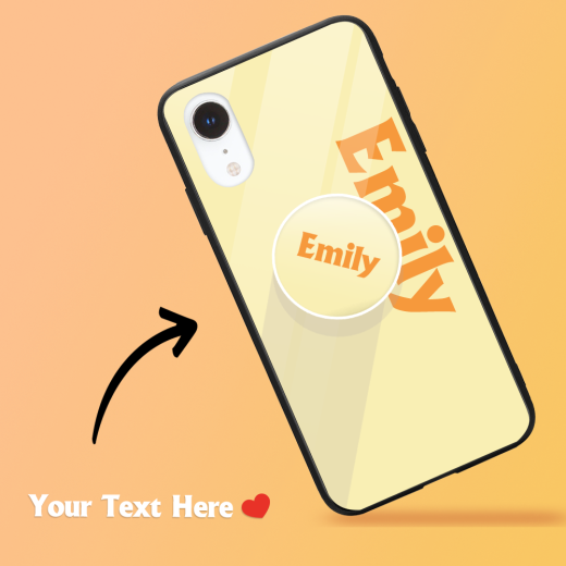Custom iPhone Case & Grip With Name Pale Lemon Text iPhone Case – GetCustomPhoneCase