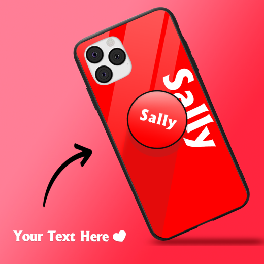 Custom iPhone Case & Grip With Name Red Text iPhone Case – GetCustomPhoneCase
