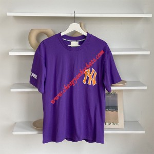 MLB NY Sleeve Symbol Short Sleeve T-shirt New York Yankees Purple Outlet New York Yankees Cheap  ...