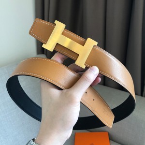 Hermes Constance Buckle 38MM Reversible Belt Smooth Leather In Black/Brown Outlet Hermes Cheap S ...