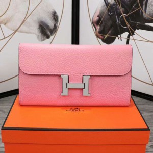 Hermes Constance Wallet Epsom Leather Palladium Hardware In Pink Outlet Hermes Cheap Sale Store