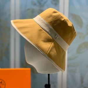 Hermes Crystal H Patchwork Bucket Hat In Yellow Outlet Hermes Cheap Sale Store
