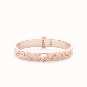 F is Fendi Ragid Bracelet In Metal Rose Gold