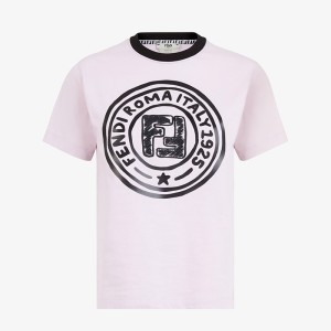 Fendi Graphic Stamp T-Shirt In Cotton Violet