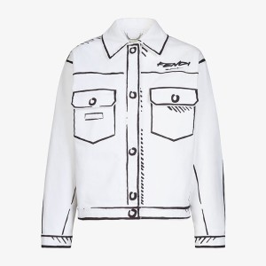 Fendi Roma Joshua Vides Jacket In Denim White