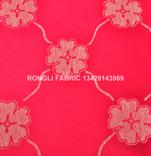 8249 Red Custom Cotton Polyester Woven Jacquard Mattress Fabric