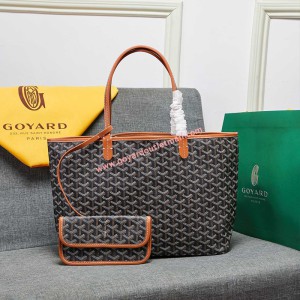 Goyard Goyardine Saint Louis Canvas Tote Brown