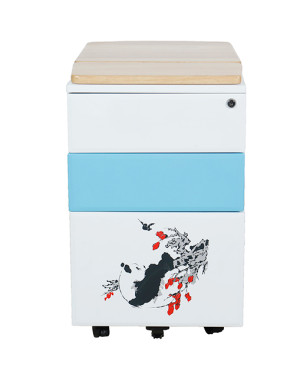 Customized office furniture mobile pedestal metal filing cabinet with floral prints
[User-Friend ...