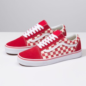 Vans Checkerboard Old Skool Shoes Red/White