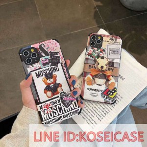 モスキーノ moschino iphone12/12 pro maxケース クマ ブランド バーバリー アイフォン12/11 プロ マッ ...