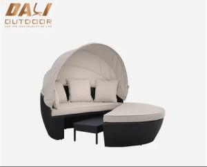 Outdoor Daybed 2-in-1 Poly Rattan Sunbed with Canopy https://www.huzhoudalimetal.com/