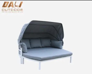 sunbed aluminum patio daybed with footstool  https://www.huzhoudalimetal.com/
