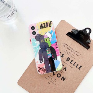 iPhone 13ロゴ付きケースnike 半透明スマホケースカウズアイフォーン12mini Kaws iphone11 プロマック ...