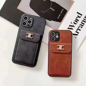 celine iphone13 12 11mini pro case with card holderFashion Brand Full Cover Protective  cute women