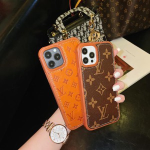 LV 高品質革製 カバーアイホン13/13 proブランド字母プリント 保護ケース iPhone 12Promax/12花柄 カバ ...