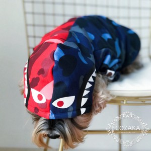 bape シャークパーカー 犬服 人気 ベイプ ドッグウェア 裏起毛プルパーカー おしゃれ a bathing ape 小 ...