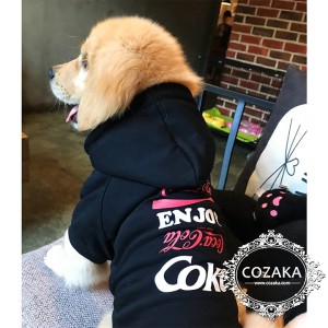 コカ・コーラ ペット服 パーカー coca-cola 犬服 お飼い主とのペアルック フードパーカー 厚手 ペット ...