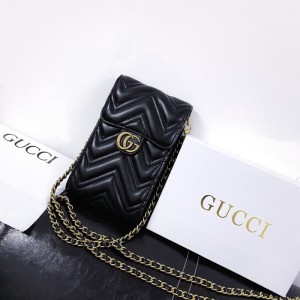 グッチ ミニショルダーバッグ GGマーモント お財布ポシェット チェーン付き ミニバッグ GUCCI 携帯いれ ...