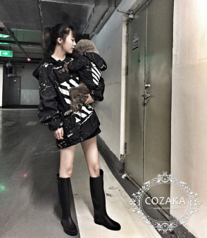 オフホワイト off white 犬服 裏起毛 コート off-white ドッグウェア 大理石紋 犬とのペアルック 防寒 ...